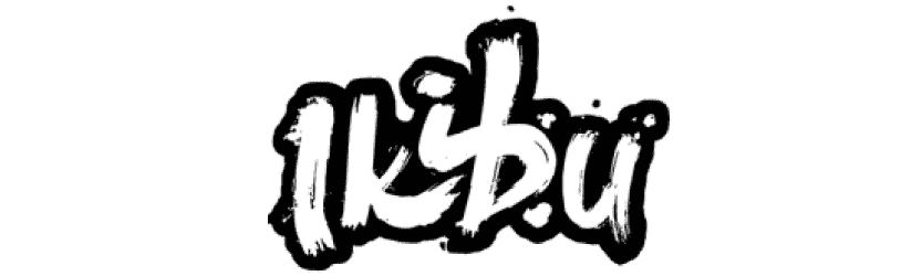 Ikibu Casino black and white logo with transparent background