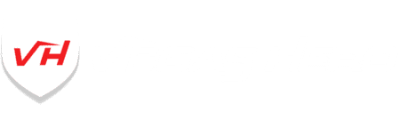 Vegas Hero Casino shield logo in white and red