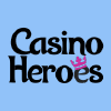 Casinoheroes logo in black bold text with a pink crown adorning the final letter