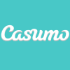 Casumo Casino logo written in white, bold, cursive script 