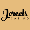 Joreels casino logo in black calligraphy and block lettering