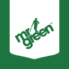Mr Green Live Casino with roulette dealer leaning on text