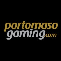 Portomaso Gaming logo in beige and light grey